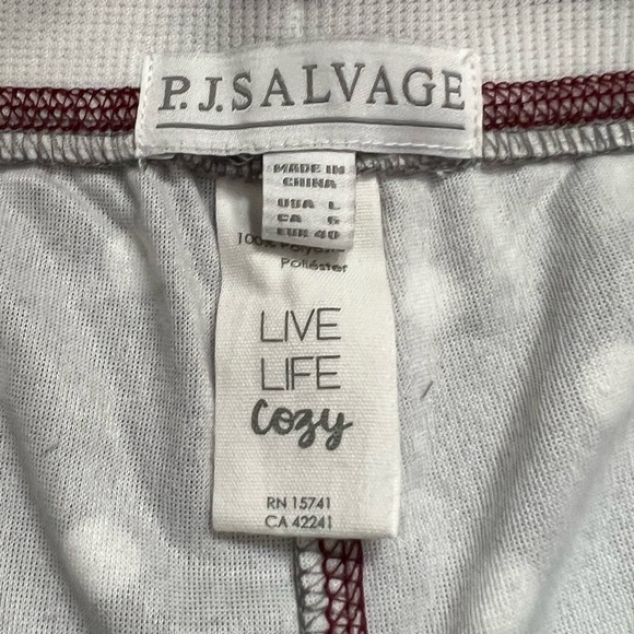 Pj Salvage Velour Lounge/PJ Pant. Grey with White Polka Dots and Port Trim, Lg. - Picture 8 of 16